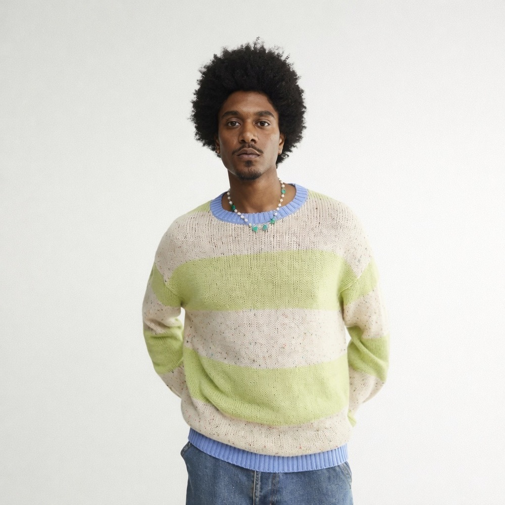 Urban Outfitters Striped Knit Sweater Green Blue Men’s Medium